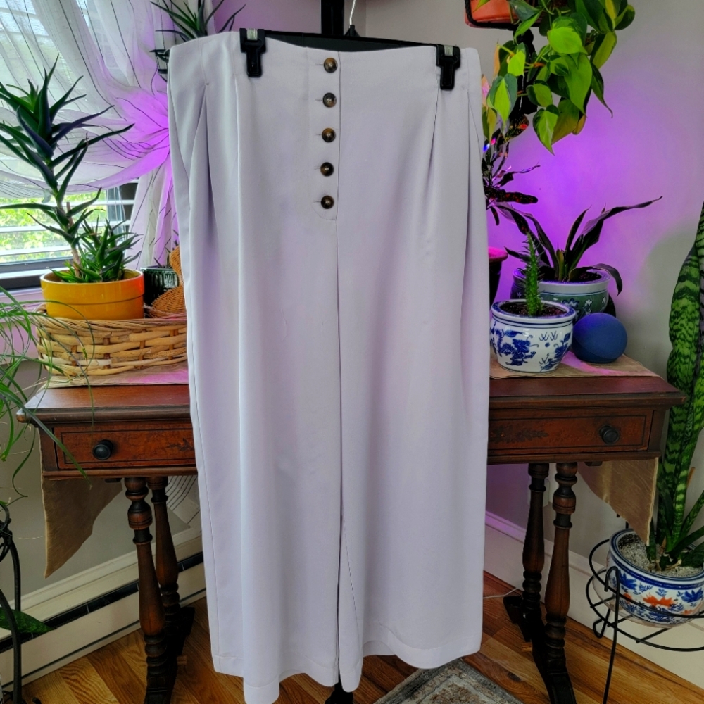 Topshop Lavender Wide Leg Barrel Cropped Pants
